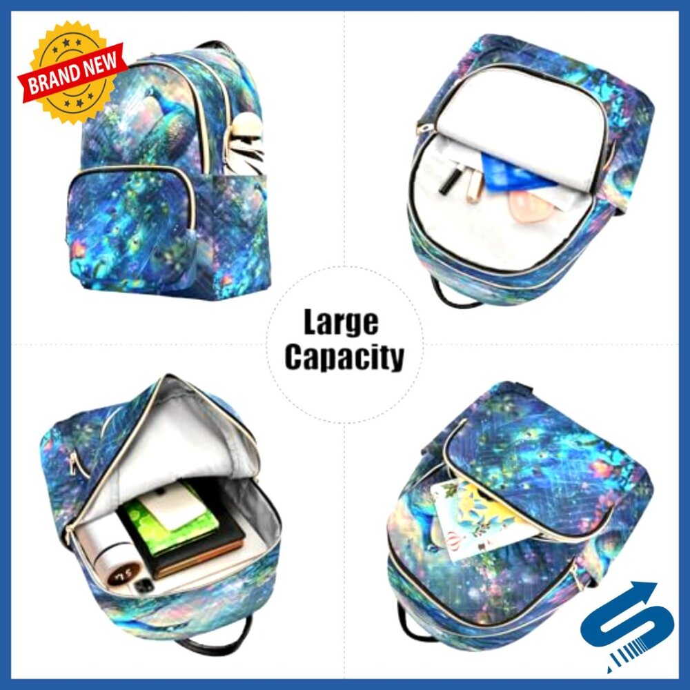 Quilted Wave Pattern Backpack Purse Lightweight T… - image 5